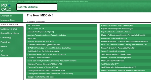 mdcalc scale valutazione online
